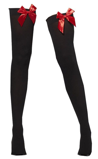 Classified Opaque Stockings with Satin Bow (Various Colours)